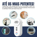 Tomada Inteligente Wifi, Controle por Celular, Controle por Voz (Alexa, Google Home), 1 Tomada, 2 entradasUsb