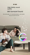 Estação Inteligente Bluetooth, Luz RGB, Carregador Sem Fio, Relógio Doméstico e Leitor de Música