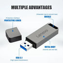 Lenovo Unidade Flash USB de Alta Velocidade, Pen Drive de Metal, USB 3.1, Memória Tipo C Original