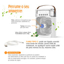 Mini Ar Condicionado Climatizador, Umidificador Ventilador Portátil USB Led Quarto Sala Escritório