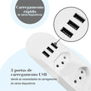 Tomada Filtro de Linha com 3 entradas USB