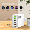 Carregador 200W com 6 portas | Carregamento Rápido USB A | USB tipo C