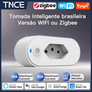 Tomada inteligente Tuya com monitor de energia via APP, Comando de Voz Alexa, Google Home