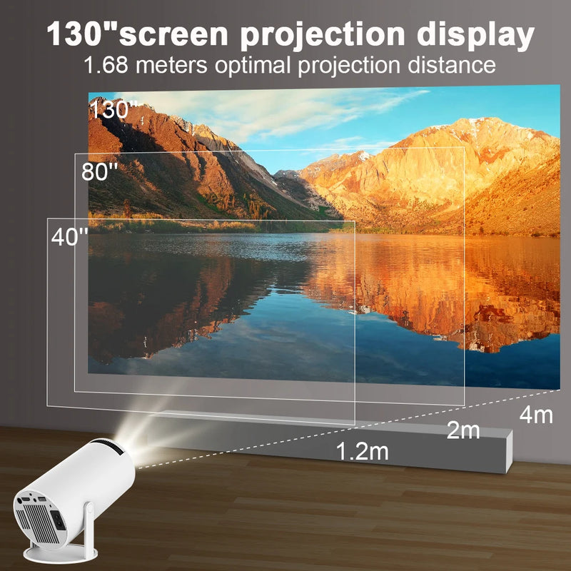Projetor de Imagem Portátil HY300 Pro 4K Cinema em Casa