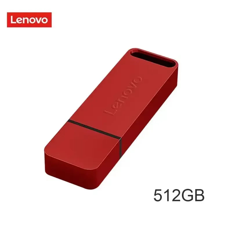 Lenovo Unidade Flash USB de Alta Velocidade, Pen Drive de Metal, USB 3.1, Memória Tipo C Original