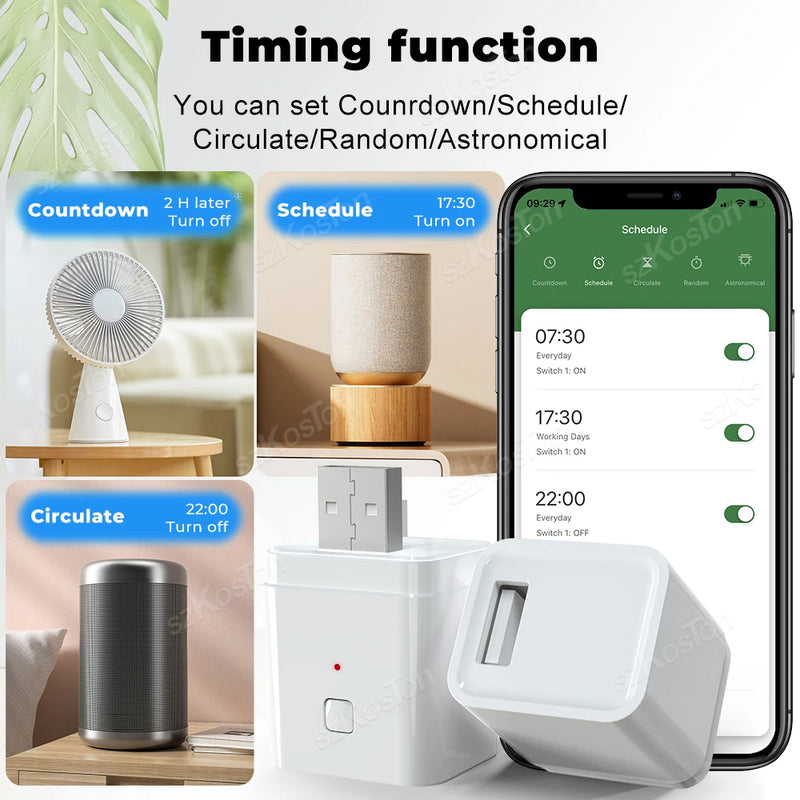 Adaptador Usb inteligente Tuya wifi/zigbee 1/2/3 portas, Controle por Voz Alexa Google casa, Controle por APP