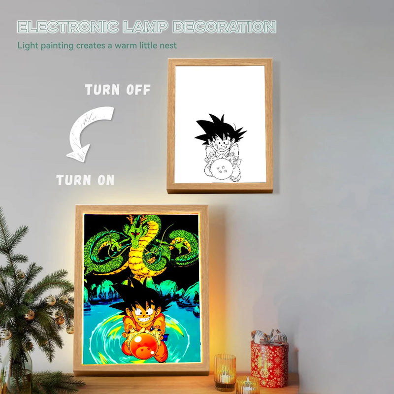 Quadro de Luz Led decorativo Dragon Ball Z