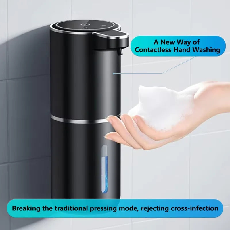 Dispensador automático de sabão em espuma com sensor, 4 níveis ajustáveis, para banheiro e cozinha