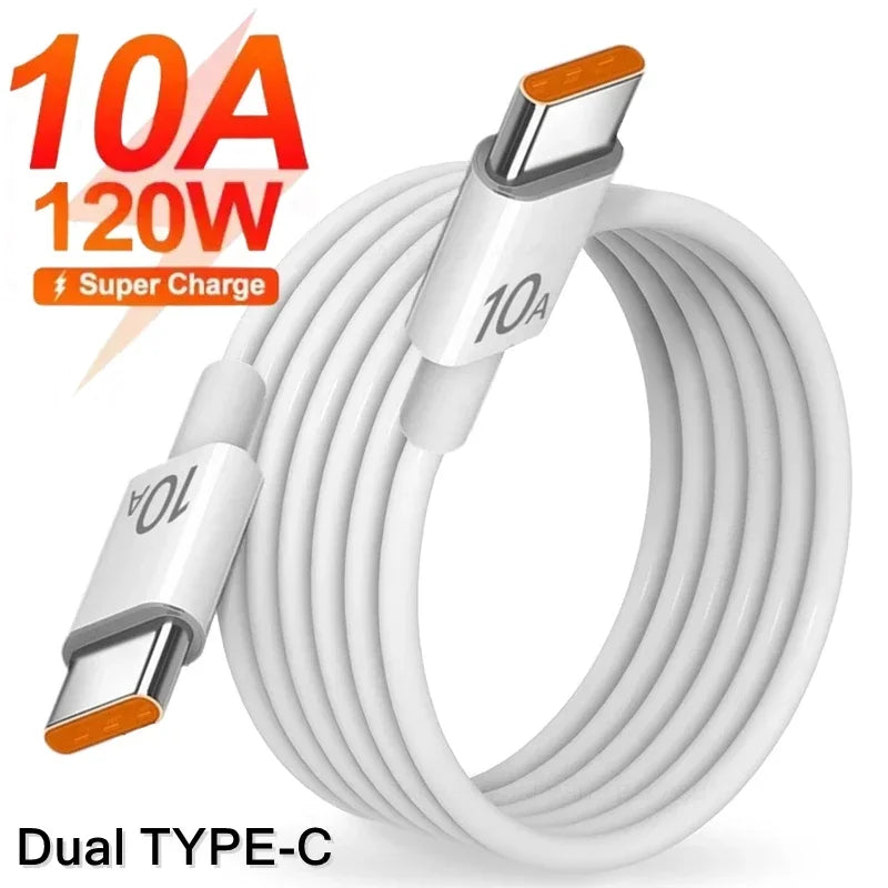 Cabo de carregamento rápido universal 120w 10a USB Tipo C, Transferência de dados de alta velocidade