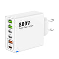 Carregador 200W com 6 portas | Carregamento Rápido USB A | USB tipo C