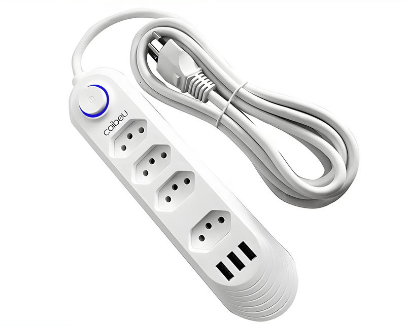 Tomada Filtro de Linha com 3 entradas USB