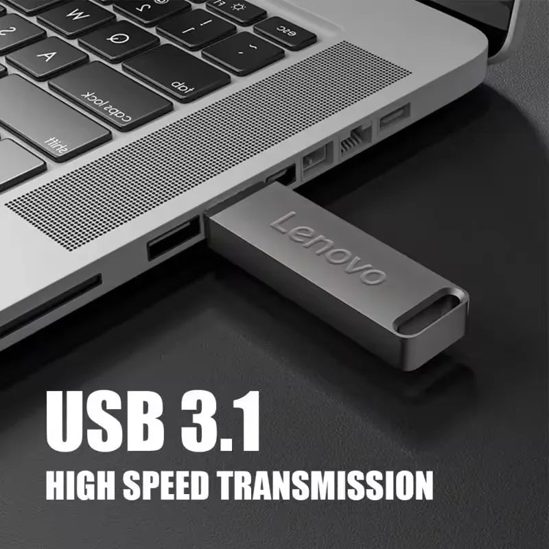 Lenovo Unidade Flash USB de Alta Velocidade, Pen Drive de Metal, USB 3.1, Memória Tipo C Original