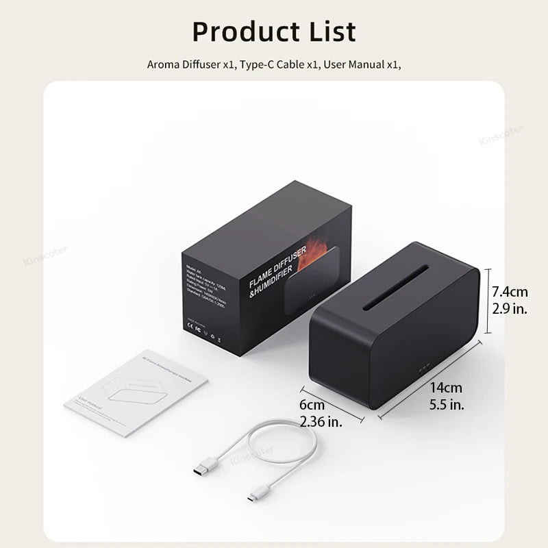 Umidificador de Ar Simulador de Chama 🔥 Aromaterapia perfume Difusor