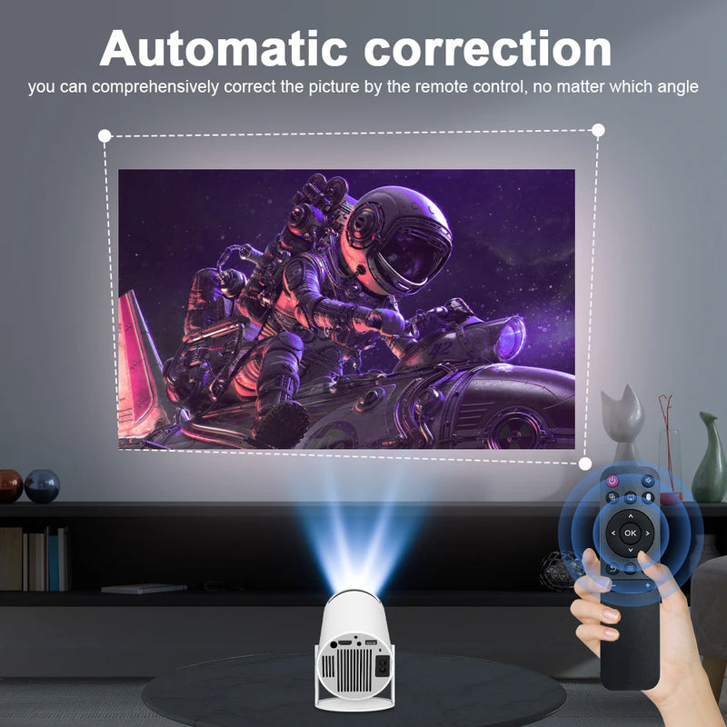 Projetor de Imagem Portátil HY300 Pro 4K Cinema em Casa