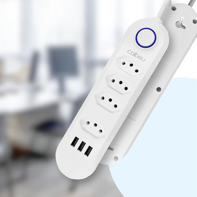 Tomada Filtro de Linha com 3 entradas USB