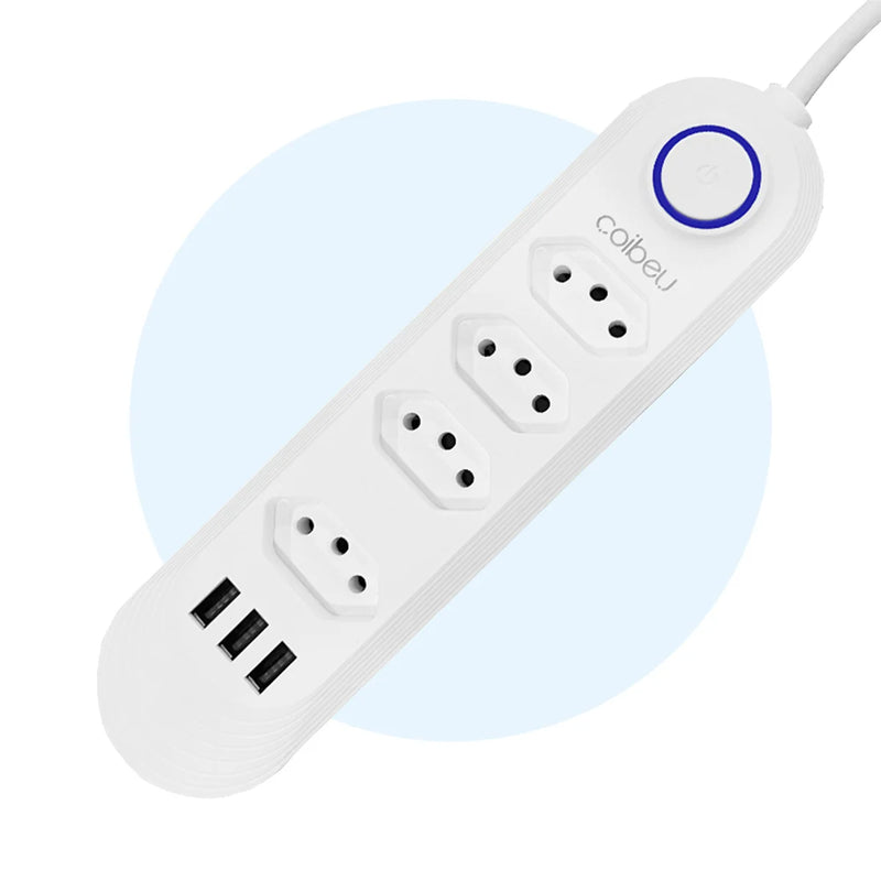 Tomada Filtro de Linha com 3 entradas USB