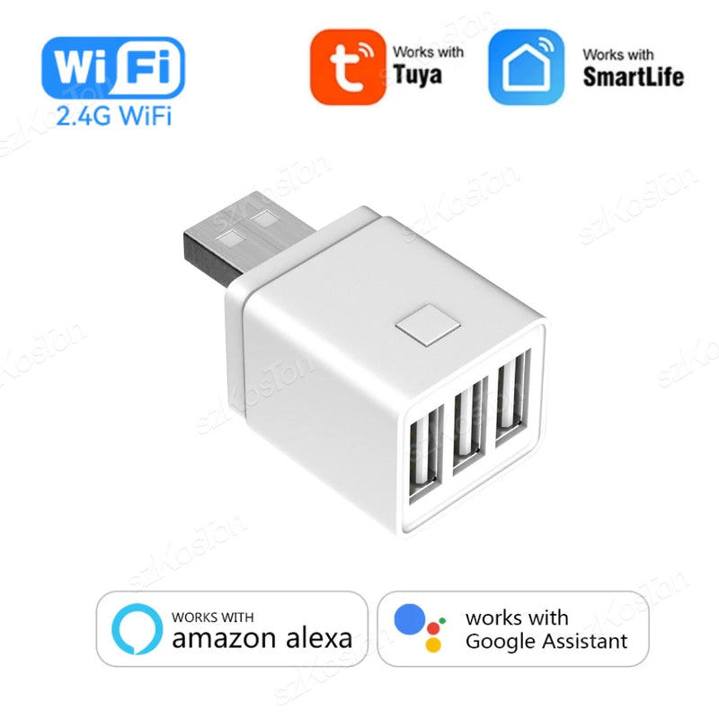 Adaptador Usb inteligente Tuya wifi/zigbee 1/2/3 portas, Controle por Voz Alexa Google casa, Controle por APP