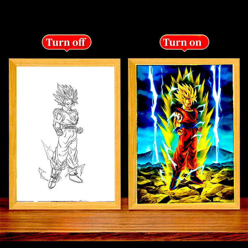 Quadro de Luz Led decorativo Dragon Ball Z