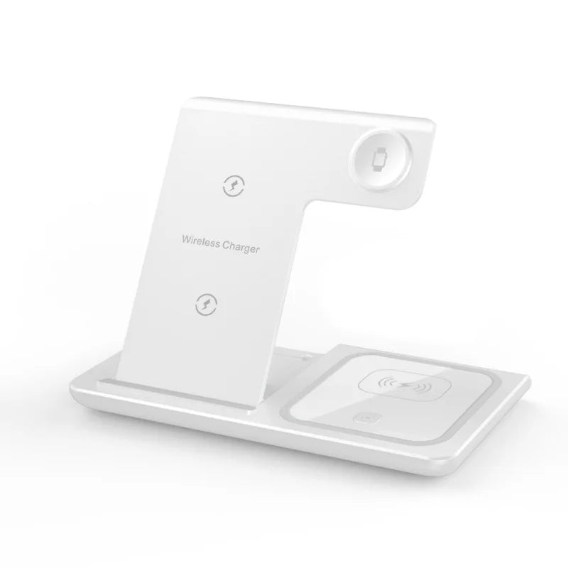 Estação de carregamento por indução 3 em 1, 30w Led Dobrável para Iphone, Apple Watch 5 em diante e Airpods pro