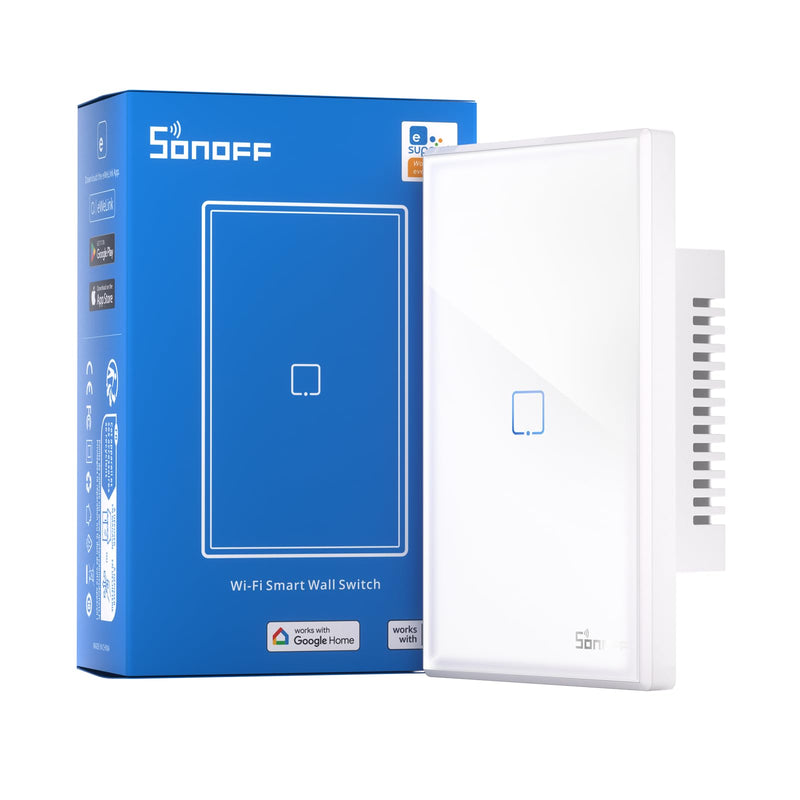 SONOFF Interruptor de Luz inteligente Touch | Programação Voz Alexa/Google Home Wi-Fi